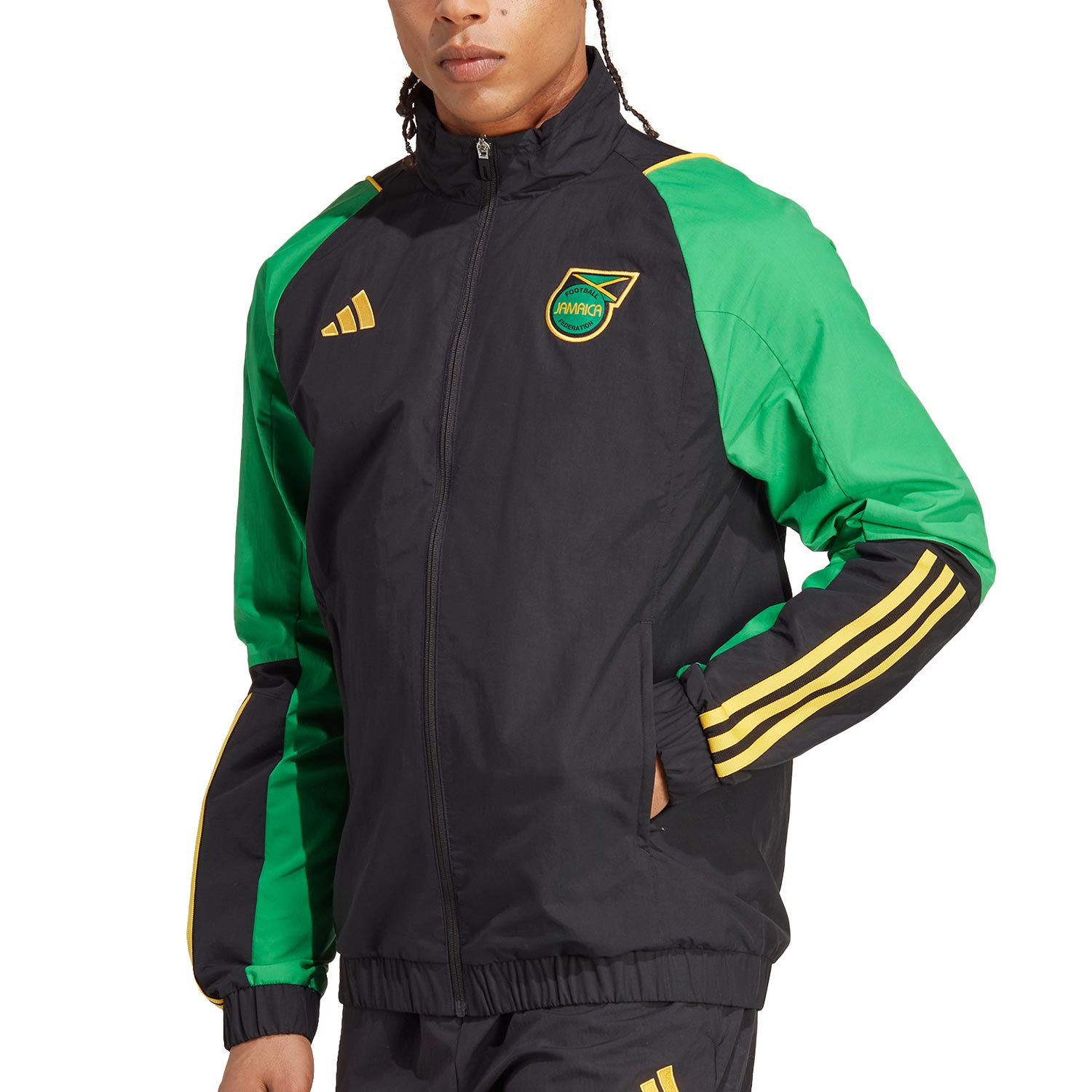 Chaqueta adidas Jamaica negra y verde | futbolmania