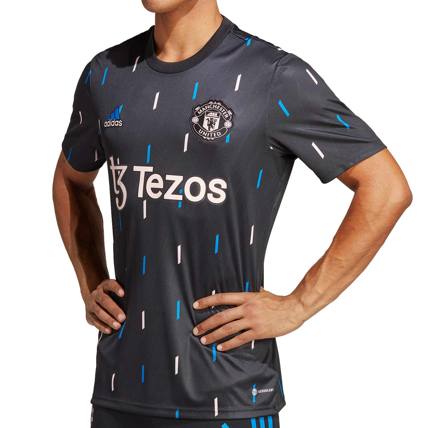 Camiseta Deportiva Prepartido Manchester City F.C. para Hombre, Negro