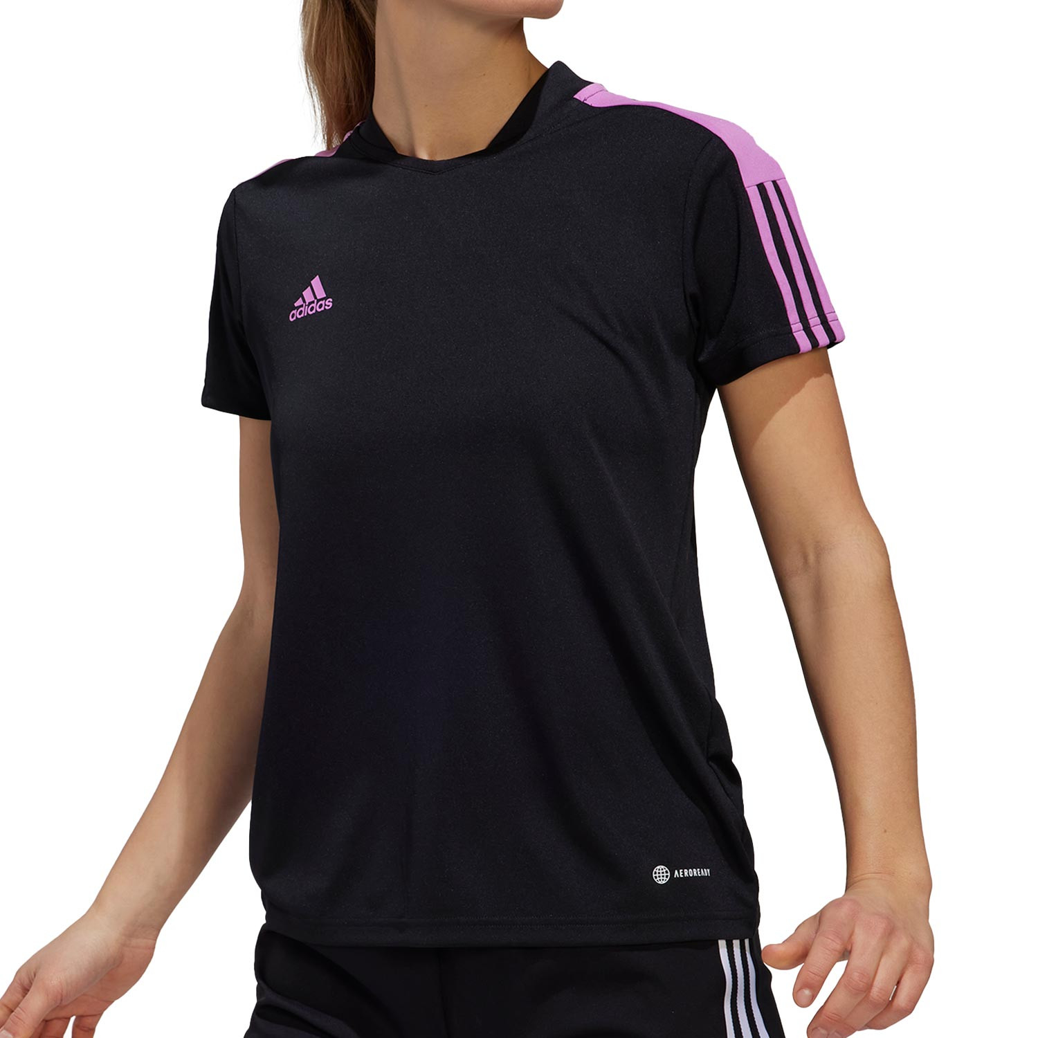 Suposiciones, suposiciones. Adivinar Testificar Andrew Halliday Camiseta adidas Tiro mujer Essentials negro rosa | futbolmania