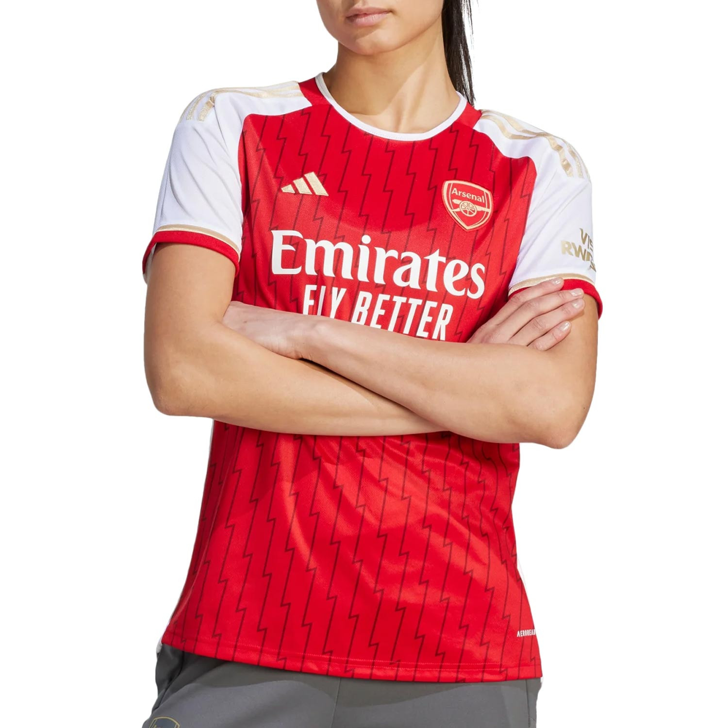 Camiseta adidas Arsenal mujer 2023 2024 roja blanca