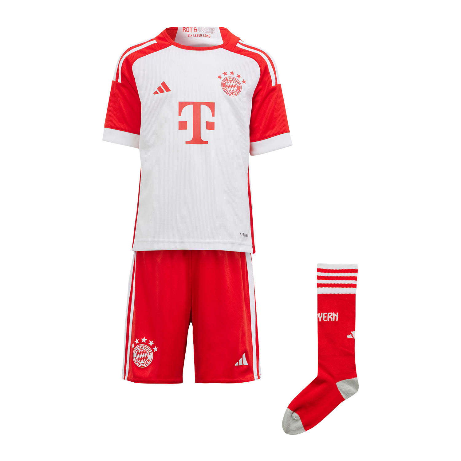 Equipación adidas Bayern 23-24 blanco rojo | futbolmaniakids