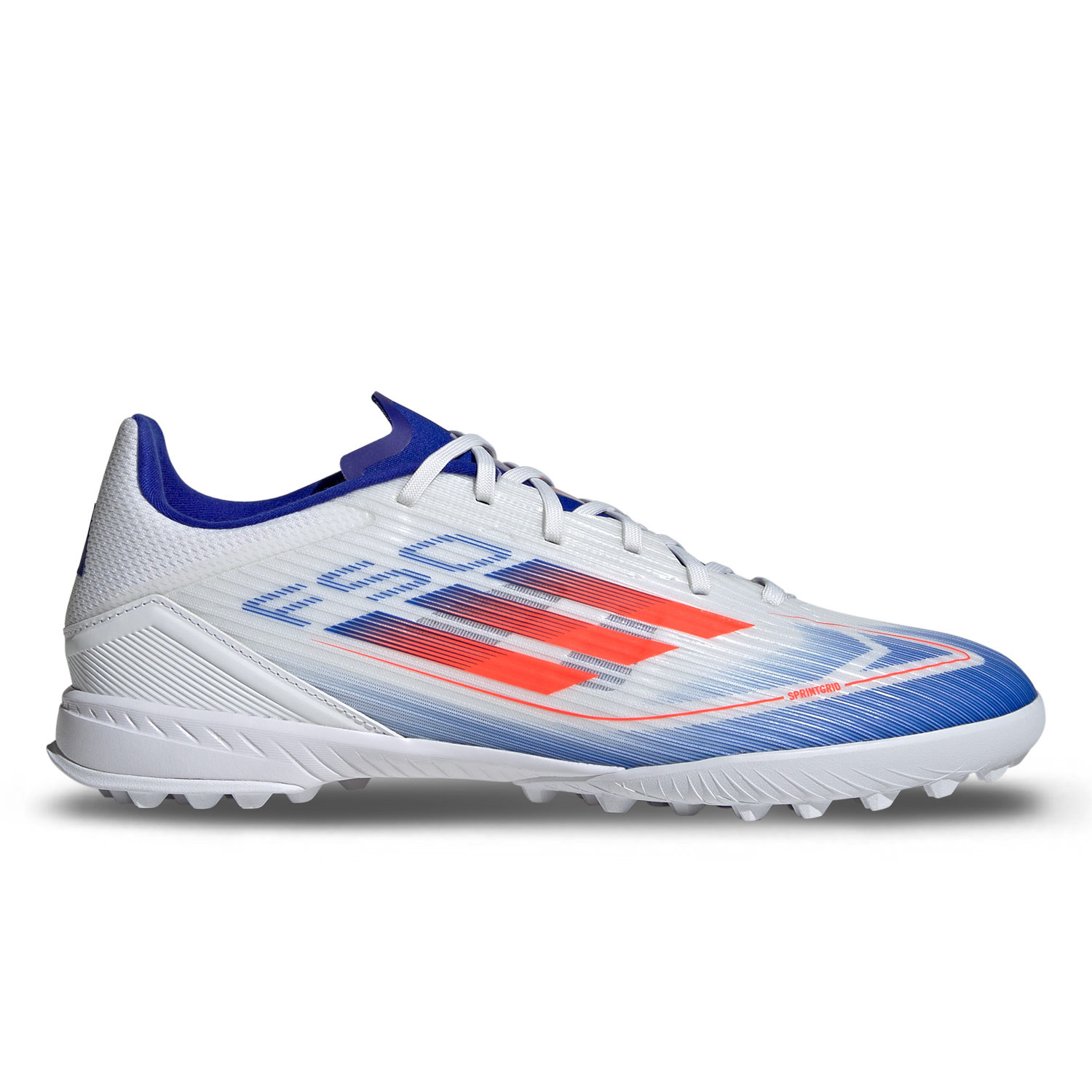 Botas de futbol multitaco adidas F50 League TF blancas