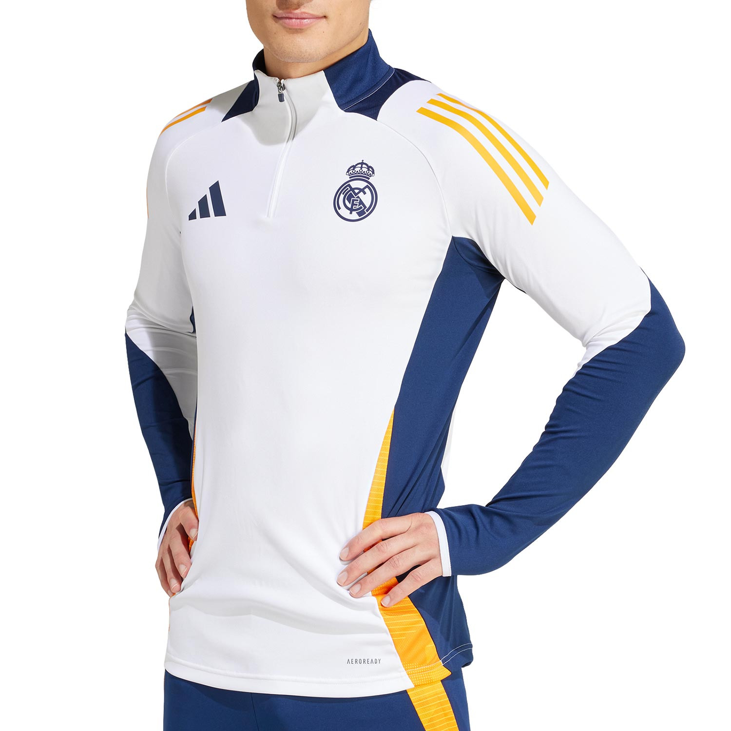 Sudadera adidas Real Madrid entrenamiento blanca