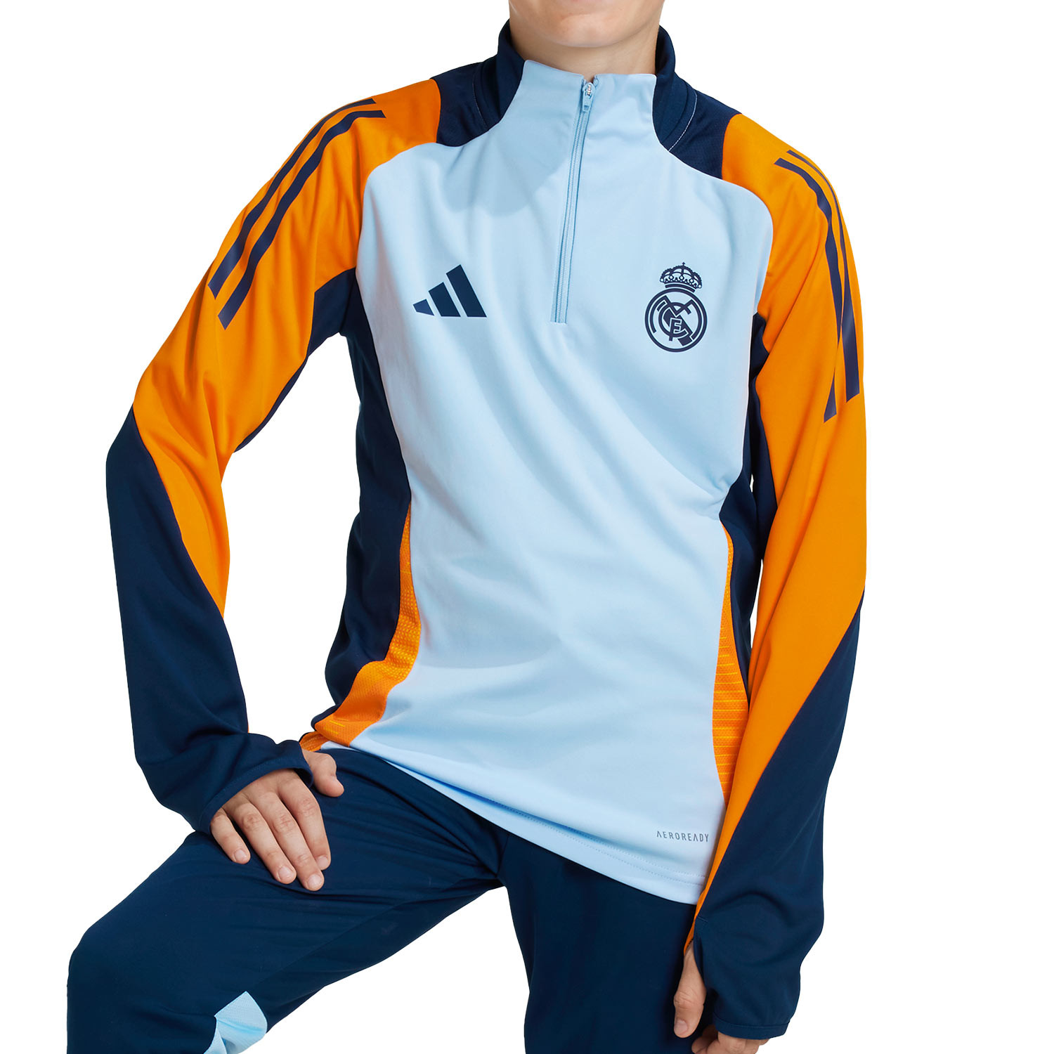 Sudadera adidas Real Madrid nino entrenamiento azul claro