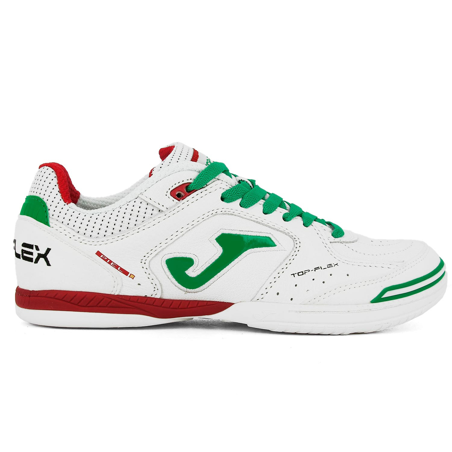 Zapatillas futsal Top Flex IN blancas y verdes futbolmania