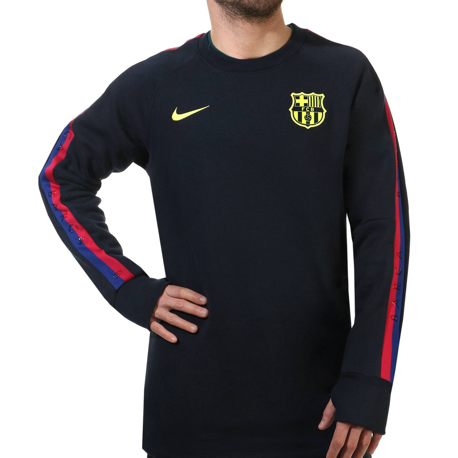 Sudadera Nike Barcelona Fleece Crew marino | futbolmania