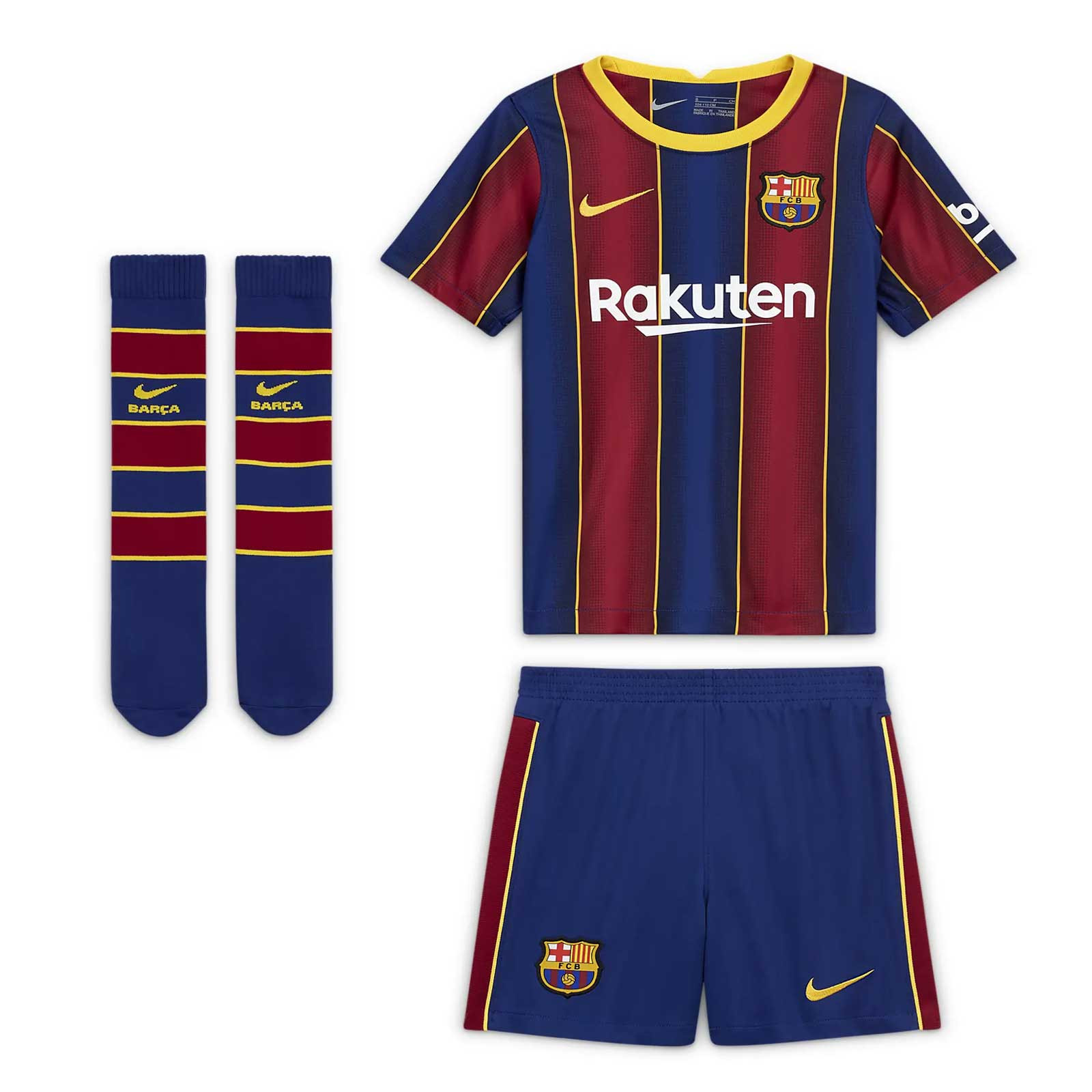 sistema desfile Risa Kit Nike Barcelona niño 3 - 8 años 2020 2021 | futbolmaniaKids