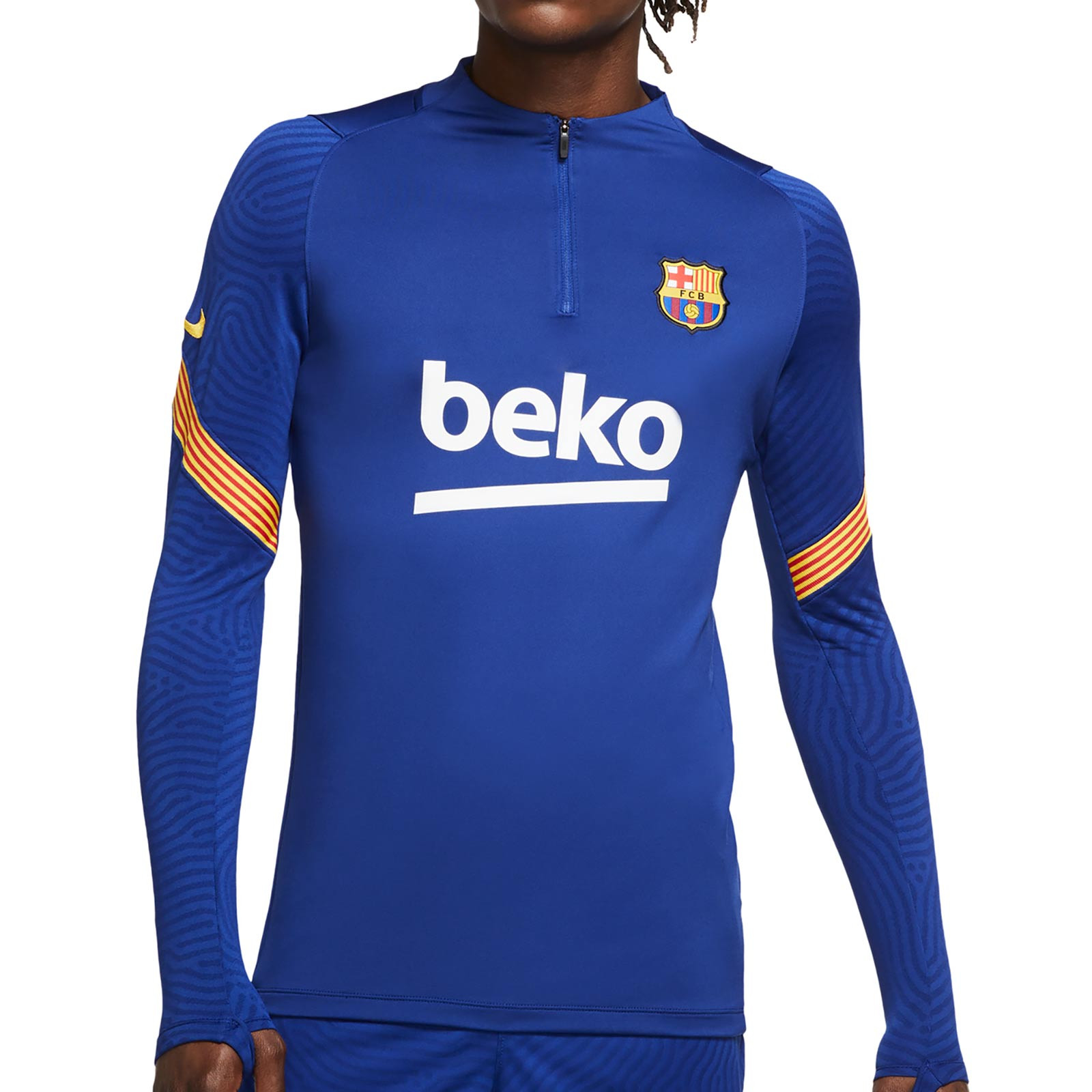 acuerdo Gimnasta cangrejo Sudadera Nike Barcelona entreno 2020 2021 Strike azul | futbolmania