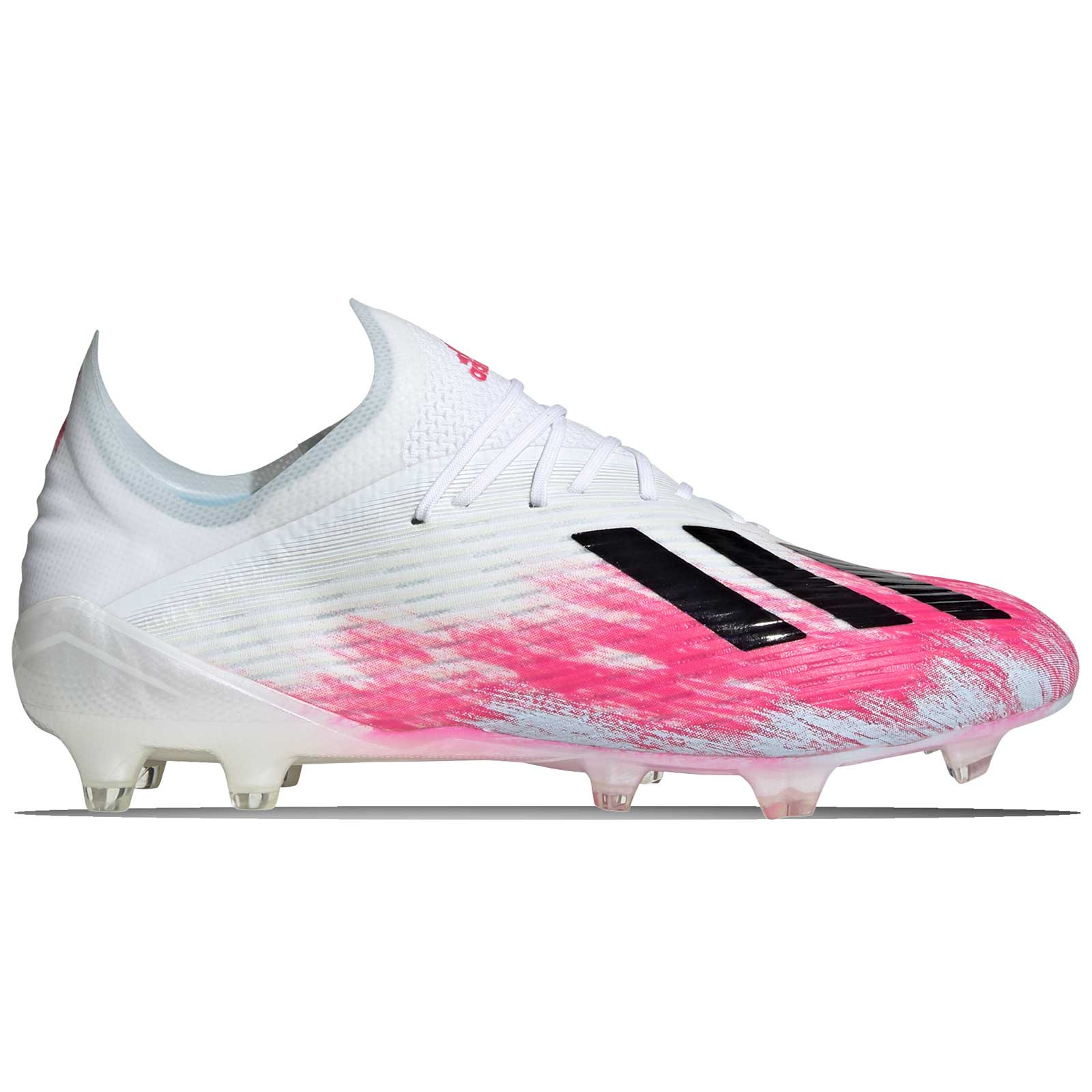 Disco patrón oleada adidas X 19.1 FG blancas y rosas | futbolmania