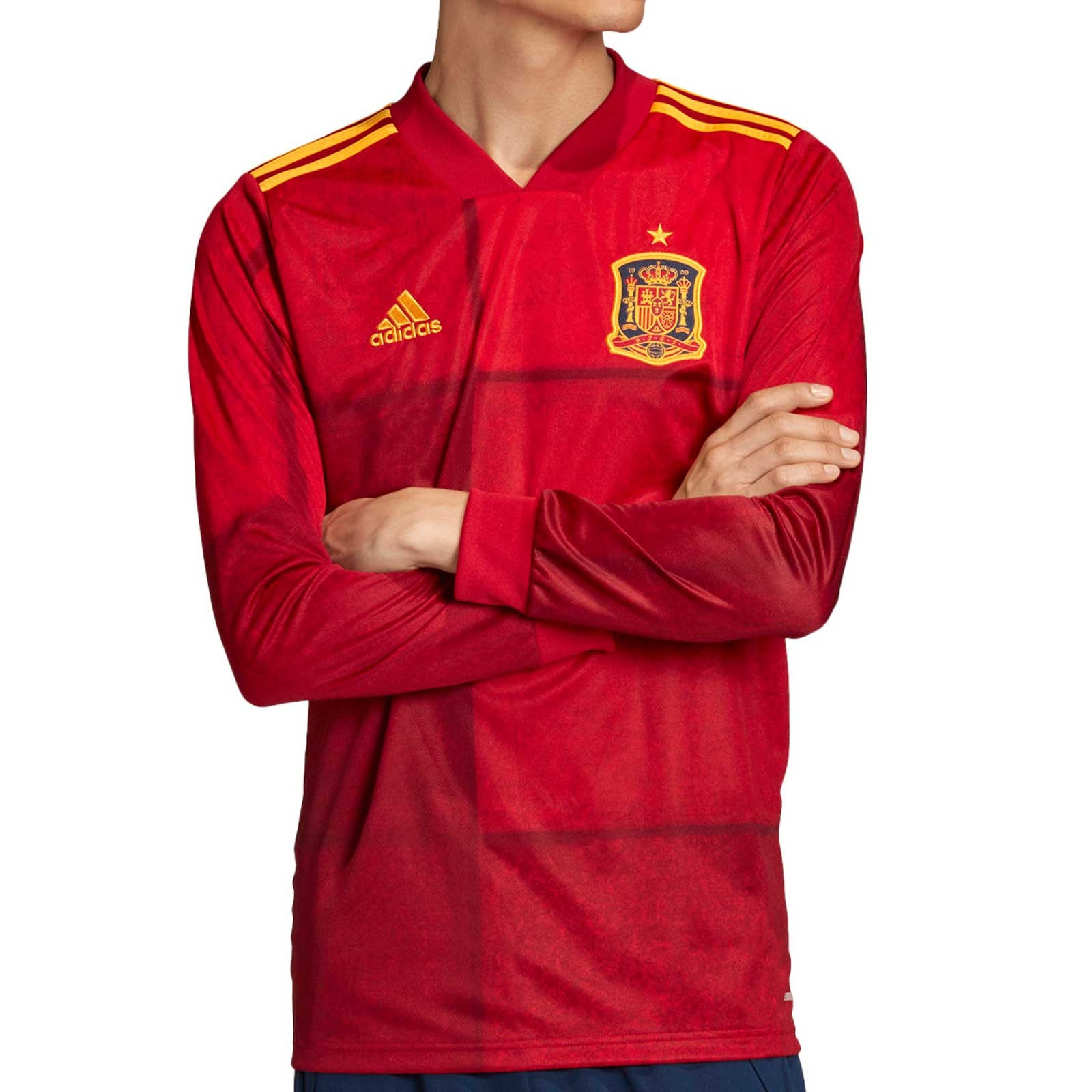 Puntuación pierna vocal Camiseta larga adidas España 2020 2021 roja | futbolmania