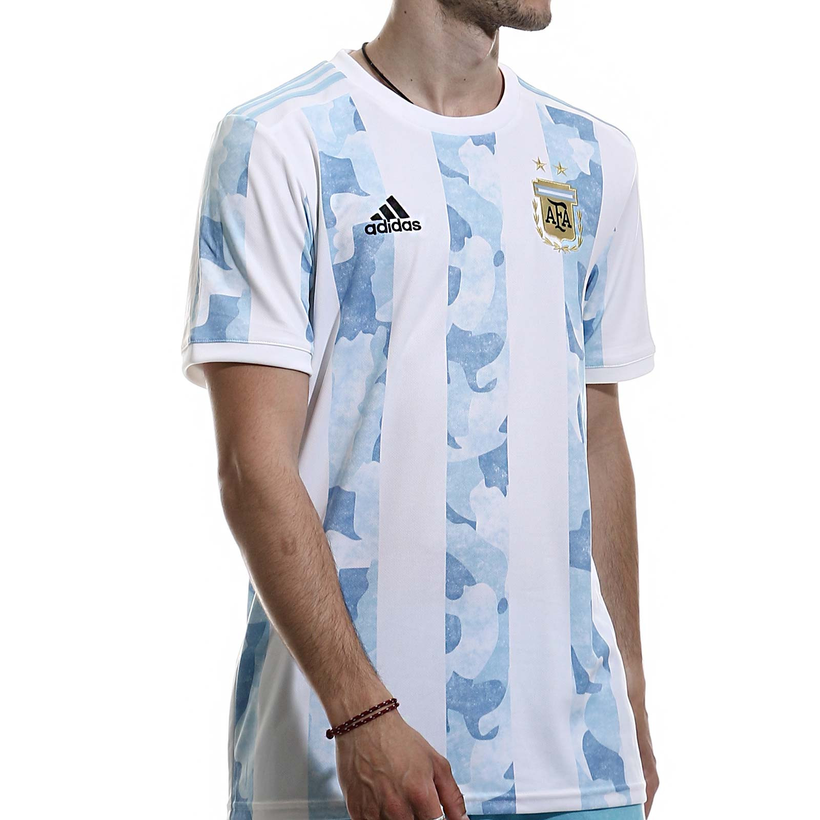 Camiseta adidas 2021 blanca y azul | futbolmania