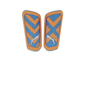 Espinilleras Puma Ultra Light Sleeve - Espinilleras de fútbol Puma con mallas de sujeción - naranjas, azules