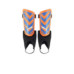 Espinilleras Puma Ultra Light Ankle - Espinilleras de fútbol Puma con tobillera protectora - naranjas, azules
