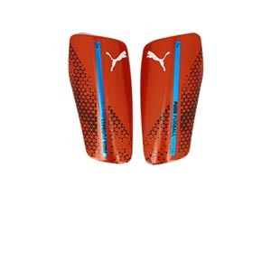 Puma Standalone - Espinilleras de fútbol Puma con mallas de sujeción - naranjas, azules