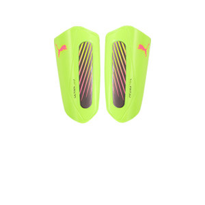 Puma Ultra Light Sleeve - Espinilleras de fútbol Puma con mallas de sujeción - amarillas