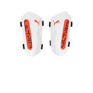 Puma Ultra Light Strap - Espinilleras de fútbol Puma con cintas de velcro - blancas