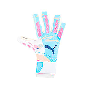 Puma Future Ultimate Volume Up Hybrid - Guantes de portero profesionales Puma de corte Híbrido - azul cian