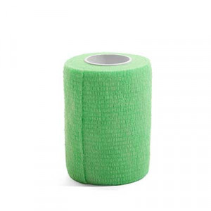 Venda adhesiva Uhlsport Tube It Tape 7,5 cm - Esparadrapo sujeta espinilleras Uhlsport (7,5 cm x 4 m) - verde flúor