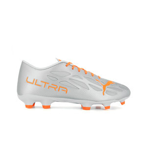 Puma Ultra 4.4 FG/AG - Botas de fútbol Puma FG/AG para césped natural o artificial - plateadas, naranjas