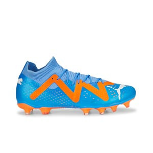 Puma Future Match FG/AG - Botas de fútbol Puma FG/AG para césped natural y artificial - azules, naranjas