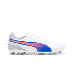 Puma King Match MG - Botas de fútbol Puma MG para césped artificial - blancas