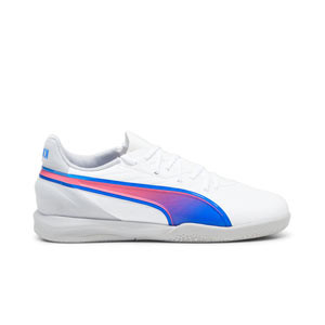 Puma King Match IT Jr - Zapatillas de fútbol sala infantiles Puma suela lisa IT - blancas