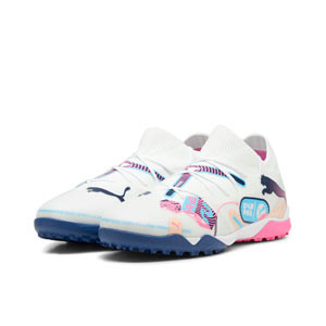 Puma Future 7 Match Volume Up TT - Zapatillas de fútbol multitaco Puma TT suela turf - blancas