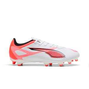 Puma Ultra 5 Play FG/AG - Botas de fútbol Puma FG/AG para césped natural y artificial - blancas, rojas