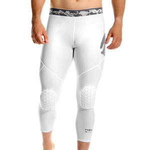 Mallas fútbol Mc David Portero acolchadas 3/4  - Mallas de fútbol piratas para portero con protección McDavid - blancas