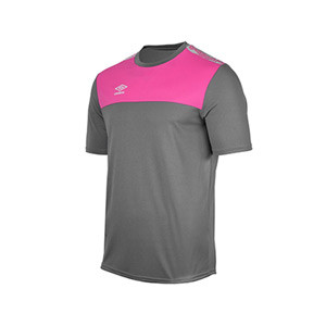 Camiseta manga corta Umbro Ness niño - Camiseta de manga corta de fútbol infantil Umbro - gris, rosa