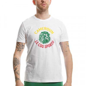 Camiseta Le Coq Sportif Camerún - Camiseta aficionado algodón Le Coq Sportif de Camerún - blanca