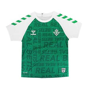 Camiseta Hummel Real Betis Balompié niño pre-game - Camiseta de calentamiento infantil pre-partido Hummel del Real Betis - verde, blanca