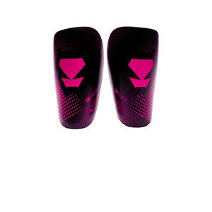SAK Athena Thin - Espinilleras de fútbol finas para mujer SAK con mallas de sujeción - negras y rosas - frontal