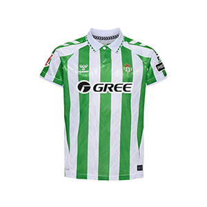 Camiseta Hummel Real Betis Balompié niño 2024 2025 - Camiseta infantil de la primera equipación Hummel del Real Betis Balompié 2024 2025 - verde, blanca