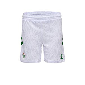 Short Hummel Real Betis Balompié niño 2024 2025 - Pantalón corto infantil de la primera equipación Hummel del Real Betis Balompié 2024 2025 - blanco