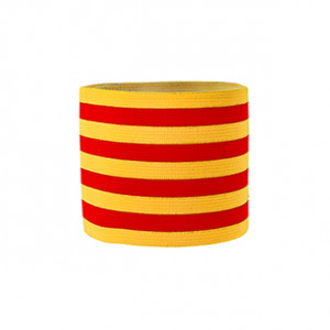 Brazalete de capitán Cataluña 36 cm - Brazalete de capitán Senyera - amarillo y rojo - frontal