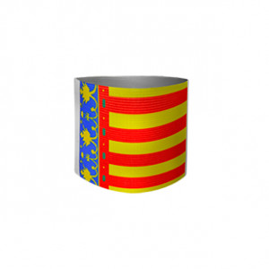 Brazalete jr de capitán 30 cm - Brazalete de capitán Comunidad Valenciana para niño - rojo y amarillo - frontal