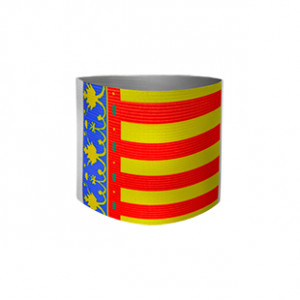 Brazalete de capitán Arquer 36 cm - Brazalete de capitán Comunidad Valenciana de adulto - rojo y amarillo - frontal