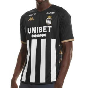 Camiseta Kappa Charleroi 2022 2023 Kombat - Camiseta primera equipación Kappa del Royal Charleroi Sporting Club 2022 2023 - negra, blanca