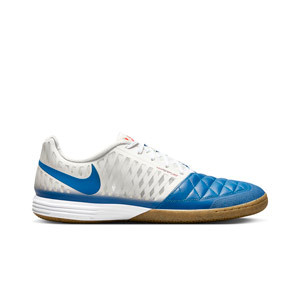 Nike Lunar Gato 2 - Zapatillas de fútbol sala de piel Nike con suela lisa IC - blancas, azules