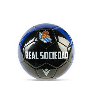 Balón Real Sociedad talla 5 - Balón de fútbol Macron de la Real Sociedad en talla 5 - negro