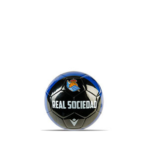 Balón Real Sociedad talla mini - Mini balón de fútbol Macron de la Real Sociedad talla mini - negro