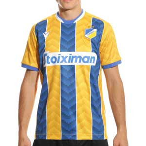 Camiseta Macron APOEL 2022 2023 - Camiseta primera equipación Macron del APOEL de Nicosia 2022 2023 - amarilla, azul
