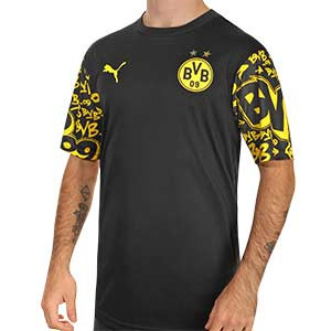 Camiseta Puma Borussia Dörtmund pre-match 2020 2021 - Camiseta de calentamiento Puma del BVB 2020 2021 - negra y amarilla - frontal