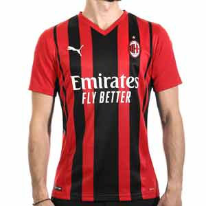 Camiseta Puma AC Milan 2021 2022 - Camiseta primera equipación Puma AC Milan 2021 2022 - roja y negra - frontal