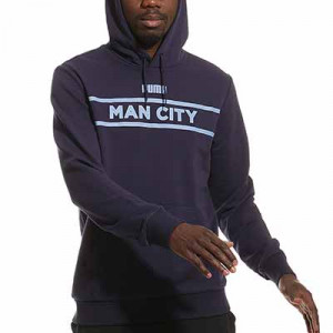 Sudadera Puma Manchester City FtblLegacy Hoody - Sudadera de algodón con capucha del Manchester City - azul marino