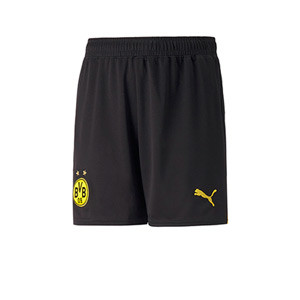 Short Puma Borussia Dortmund niño 2022 2023 - Pantalón corto infantil primera equipación Puma Borussia Dortmund 2022 2023 - negro