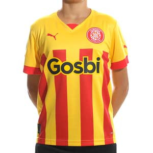 Camiseta Puma 2a Girona niño 2022 2023 - Camiseta infantil segunda equipación Puma del Girona FC 2022 2023 - amarilla, roja