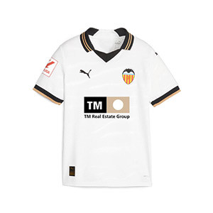 Camiseta Puma Valencia CF niño 2023 2024 - Camiseta primera equipación infantil Puma del Valencia CF 2023 2024 - blanca
