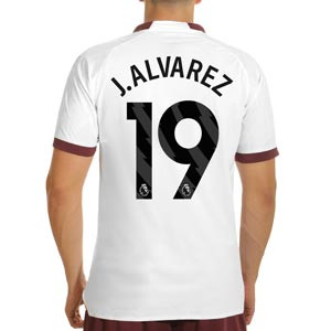 Camiseta Puma 2a Manchester City J.Alvarez 2023 24 authentic - Camiseta segunda equipación auténtica Julián Álvarez Puma Manchester City 2023 2024 - blanca